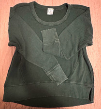 OFFLINE by Aerie Women’s Green Waffle Knit Crew Neck Pullover Sweatshirt S picture