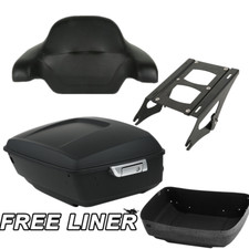 King Trunk Backrest Pad Mount Rack Fit For Harley Touring 2014-2025 Matte Black picture