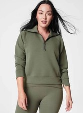 Spanx Air Essentials Half-Zip Sweatshirt Clover Pullover Sz Small NWT  picture