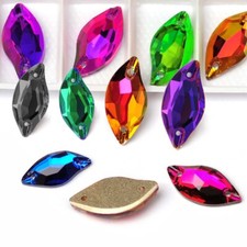  K9 Glass Leaf Edges Crystal Glitter Sew-On Rhinestones DIY Crafts Sewing Beads  picture