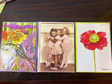 Papyrus Blank Illustrated Note Cards Assorted Designs w/ Envelopes Set of 3 picture