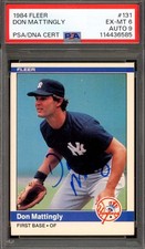 Don Mattingly Mint 9 PSA DNA Signed 1984 Fleer Rookie Autograph picture
