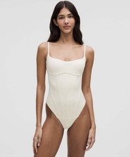 Lululemon Wundermost Ultra-Soft Nulu Corsetry Bodysuit – Light Ivory – XL NWT picture