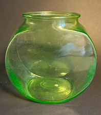 Vintage Uranium Vaseline Glass Fish Bowl picture