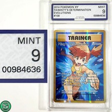Pokemon TCG Misty's Determination 108 Full Art Holo 2016 Evolutions AGS 9 MINT picture