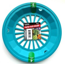 New Colorful Paper Plate Holders(Set of 4)Picnic BBQ Camping Pool Luau ~ Aqua picture