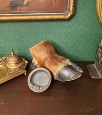 Antique 1920s Jonas Bros Denver Elk Hoof Taxidermy Ashtray Western Lodge Decor picture