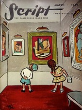 VTG 1949 SCRIPT CALIFORNIA MAGAZINE LOS ANGELES ART COVER MARCH ISSUE picture
