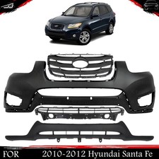 Front Bumper Cover Primed & Lower Valance For 2010-2012 Hyundai Santa Fe picture