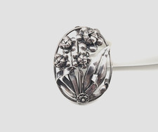 STERLING SILVER DESIGNER MARKED HOBE FLOWER BOQUET VINTAGE JEWELRY PIN/BROOCH  picture
