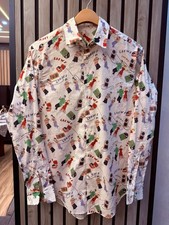 Vintage LOEWE 100% Cotton Rare Printed Shirt Music Dance Novelty S or M picture