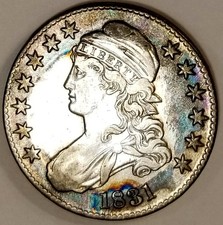1831 Capped Bust Half Dollar Lovely Album Toned High Grade Old Collection picture