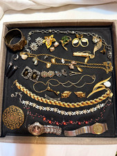 Vintage Lot 29pc Napier trifari caro Sarah Bracelets Necklaces Earrings Watches picture