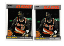 2 - 1987 Fleer Basketball Clyde Drexler Cards   ***see below*** picture