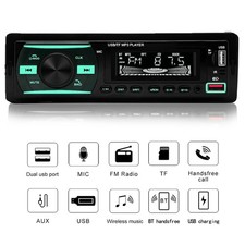 Single Din Car Stereo Bluetooth Receiver with USB FM Radio Aux SD Input Player picture