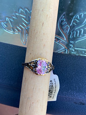 SETA Ring w/ Pink Oval CZ Prong Set Size 9 Made in USA picture