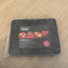 New/Joseph Joseph Cut &Carve Plus Black Multifunction Chopping Board 11.5