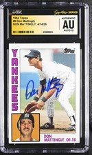 1984 Donruss #8 Don Mattingly CGC Authentic Auto 10 RC picture