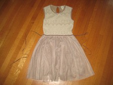 ANTHROPOLOGIE Weston Wear DULCIE Sweater Knit & Tulle Dress Beige Sz XS picture