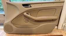Front RH Inside Door Trim Panel BMW 330xi 2005, Beige Leather, w/Speakers picture