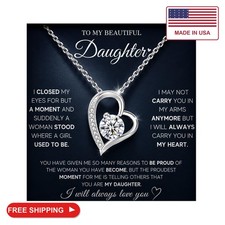 MGOOL Daughter Gifts From Dad To My Daughter Necklace 925 Sterling Silver Pendan picture