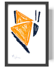 Guajardo Art: Geometric Butterfly 9X6 Original Paper Cubism Home Decor picture