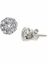 Classic .50 Carat Total Diamond Floral Studs In White Gold picture