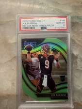 Panini Select Field Level Joe Burrow #346 Neon Green Prizm RC PSA 10 picture