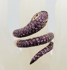 Levian 14kt Strawberry Gold Snake Wrap Ring Size 7.5 Pink Purple 8.5g Le Vian picture