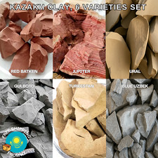 Edible clay 6 Best Flavors Kazakh Clay Set Ural Jupiter Batken Gulboto 450 grams picture