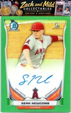 Sean Newcomb 2014 Bowman 1st Draft On-Card Auto Green /99 Angels  picture