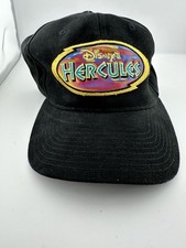 Vintage Disney Promotional Hercules Adjustable 90’s Black Hat Baseball Cap 1997 picture