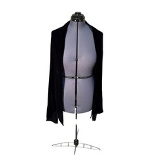 Vintage Ann Taylor Women's Velvet Evening Shawl Scarf Black Lined Rayon Silk picture