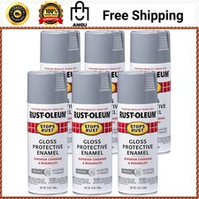 Rust-oleum Stops Rust Gloss Smoke Gray Paint 12Oz Pack Of 6 Durable Coating picture