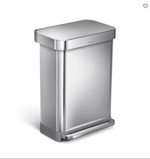 simplehuman 55L Step Trash Can with Liner Pocket Stainless Steel picture