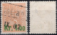 B10-4 Norway 1905 NK 85 I canc., Coat of Arms- Surcharge, MI 62, SC # 59. picture