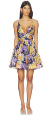 AUTH WOMEN’S ZIMMERMANN S/L LUNA FLORAL LINEN MINI DRESS - SZ 0P picture