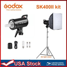 US Godox SK400II 400Ws Studio Flash Strobe+60*90cm Softbox 2m Stand Kit picture