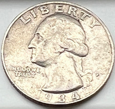 1984 P WASHINGTON QUARTER FILLED IN MINT MARK ERROR picture