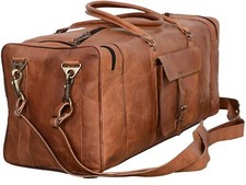Handmade Leather Duffel 28 inch Large Travel Gym Sports Overnight Weekender Bag picture