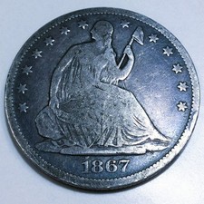 1867-S Seated Liberty Half Dollar Beautiful Coin Key Date picture