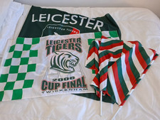 Leicester Tigers rugby 4 Flags Supporters Crowd Large Vintage picture