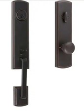 Delaney Briona Oil Rubbed Bronze Left Hand Single Cylinder Door Handle Set picture