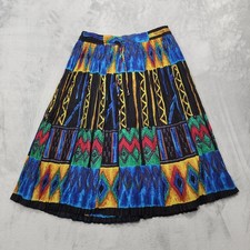Vintage Le Mieux Studio Skirt Womens One Size Multicolor Geometric Maxi Boho picture