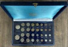 1960s Royal Thai Mint Commemorative Coin Set 30 Pcs Silver 20 Baht Case Garuda picture