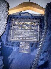Vintage Abercrombie & Fitch Men's Blue Hooded Lined Windbreaker w/ Zip Pockets S picture