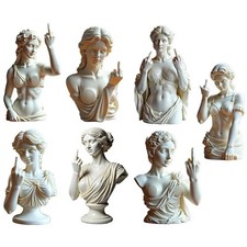 Creative Goddess Middle Finger Statue Ornament Desktop Home Crafting Decoration picture