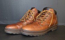 Vintage Men's Italian Leather Boots Hiking Rugged Lug Sole 11 M Preowned picture
