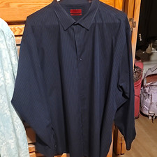Alfani Men’s Black Striped Fitted Stretch Dress Shirt Long Sleeve 2XL 16