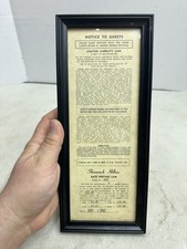 Vintage Shamrock Hilton Hotel Room Rates & Policies Framed Door Sign Houston TX  picture